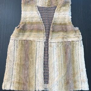Mystree Multicolor Faux Fur Vest Sz Small/Medium